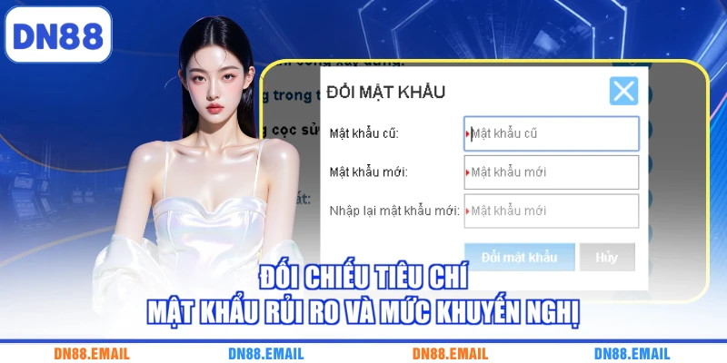 Đối chiếu tiêu chí mật khẩu rủi ro và mức khuyến nghị