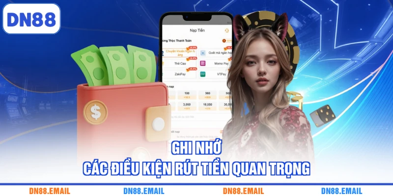 Ghi nhớ các điều kiện rút tiền quan trọng